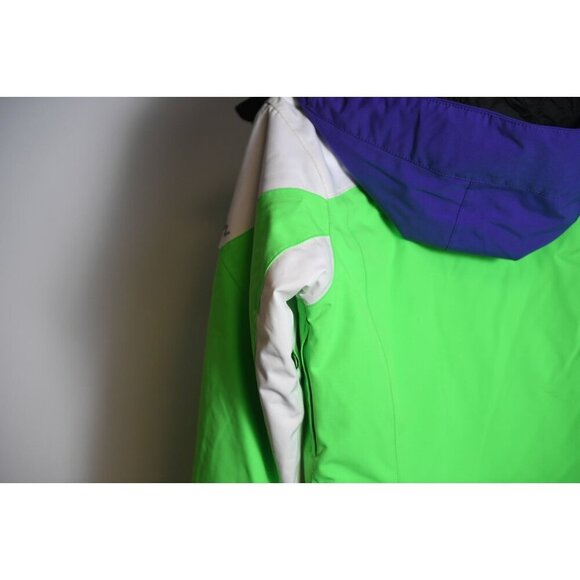 Karbon Unisex Size 14 Snowboard Ski Jacket Zip Bright Green Purple - Picture 11 of 15